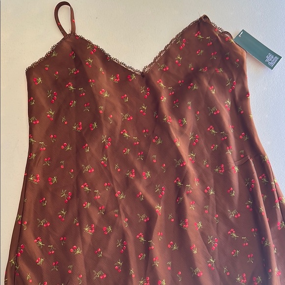 Floral Brown Slip Dress - Picture 3 of 4